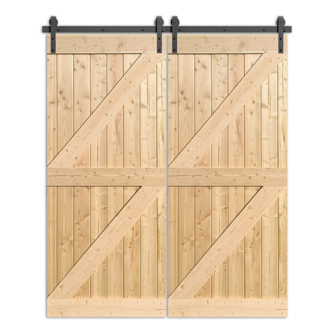 Plaizon - Z Design Two Panel Farmhouse Double Barn Door